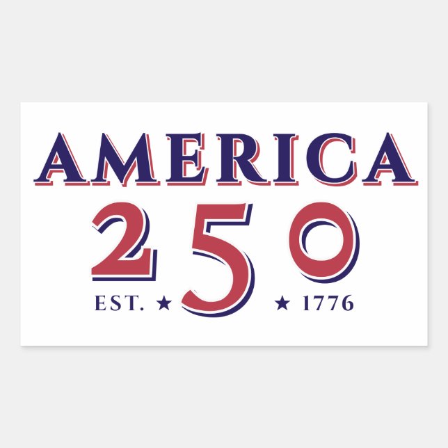 America 250 United Staaten Patriotic Keepake Gift Rechteckiger Aufkleber (Vorderseite)