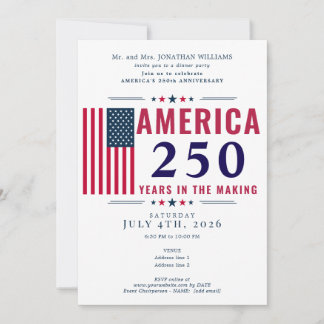 America 250 USA Flag Patriotic 4th of July Formal Einladung