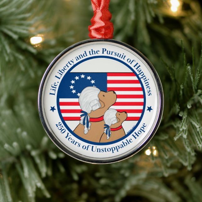 America 250 Year Anniversary Founding Fathers Ornament Aus Metall (Baum)