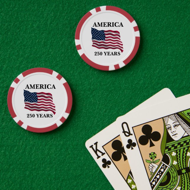 America 250 Years Flag Pokerchips (Pokertisch (doppelt))