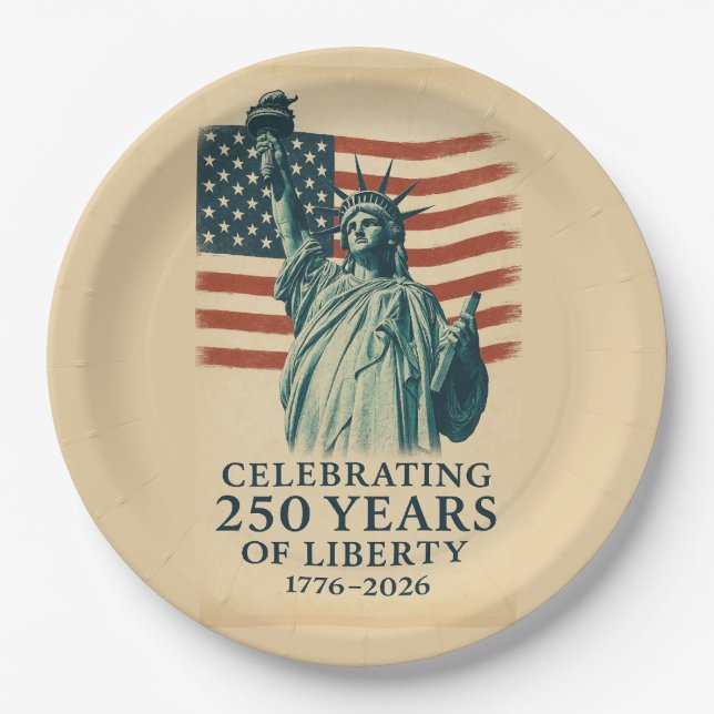 America 250 Years Liberty Patriotic Celebration Pappteller (Vorderseite)