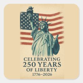 America 250 Years Liberty Patriotic Celebration Quadratischer Aufkleber