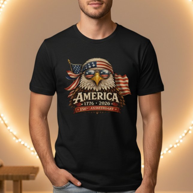 America 250th Anniversary Eagle Sunglasses T-Shirt (America 250th Anniversary Eagle Sunglasses USA Flag 1776-2026 T-Shirt)