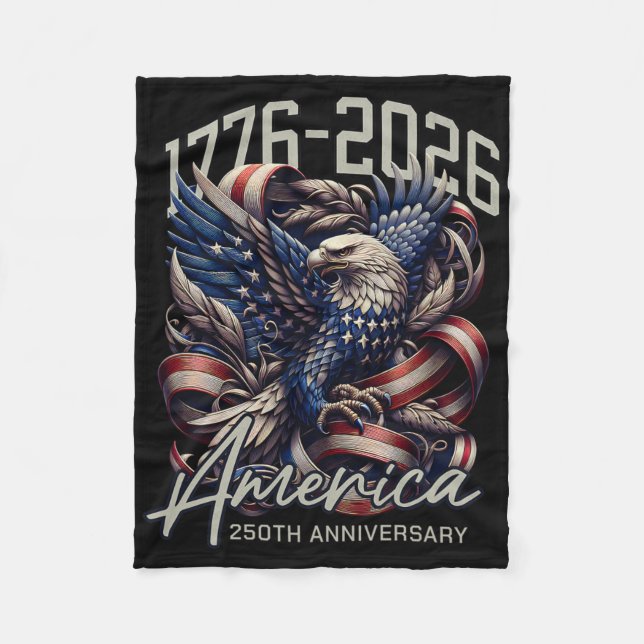 America 250th Anniversary Eagle Us Flag July 4th 2 Fleecedecke (Vorderseite)