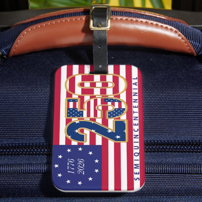 America 250th Semiquincentennial 1776 2026 Us Flag Gepäckanhänger (Vorderseite Insitu 2)