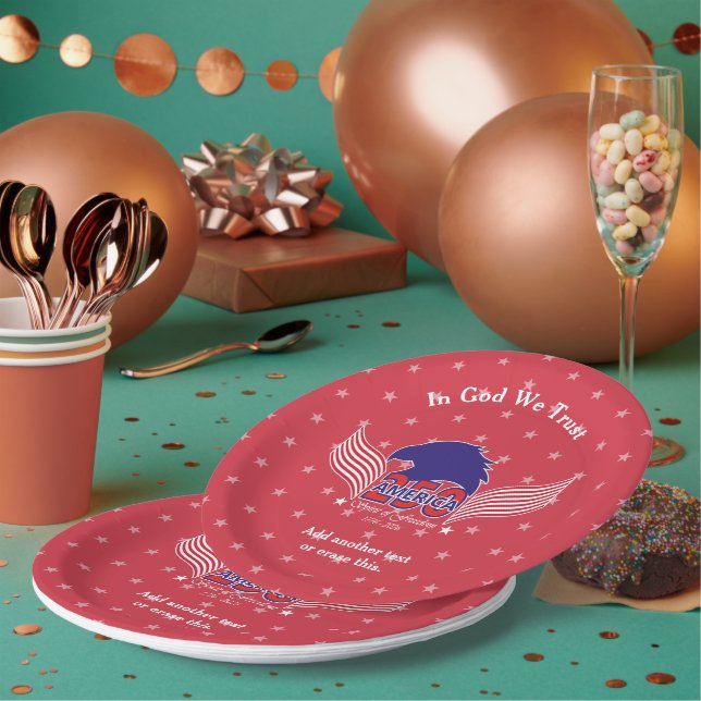 America 250th-Spirit of Freedom-Red-Editable Text Pappteller (Multi)