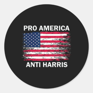 America Anti Kamala Flag Kamala Harris Anti Harris Runder Aufkleber