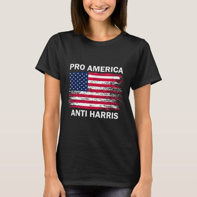 America Anti Kamala Flag Kamala Harris Anti Harris T-Shirt (Vorderseite)