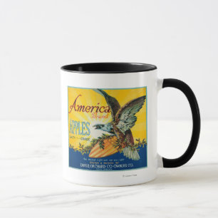 America Apple Crate LabelDufur, OR Tasse
