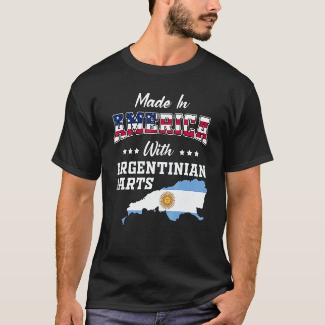 America Argentinian Part Argentina Map USA Flag Ro T-Shirt (Vorderseite)