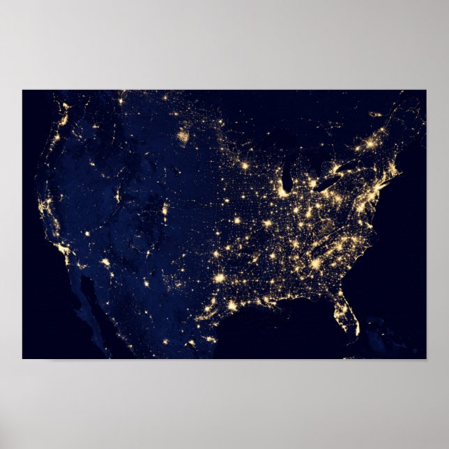 America at Night Poster (Vorne)