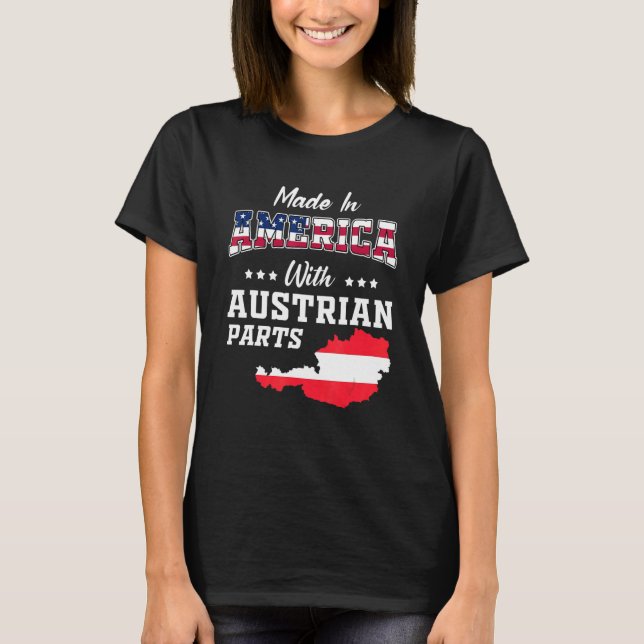 America Austrian Parts Austria Map USA Flag Ancest T-Shirt (Vorderseite)