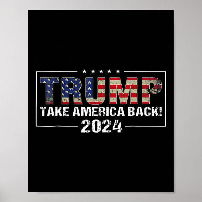 America Back American Flag Trump 2024 Men Women Gi Poster (Vorne)
