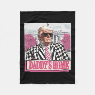 America Back Daddy's Zuhause Funny Pink Donald Tru Fleecedecke