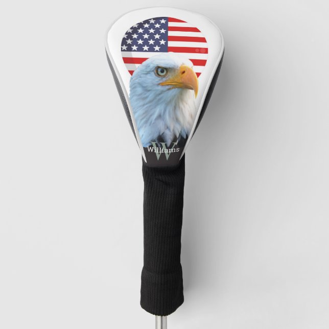 AMERICA BALD EAGLE Monogram Golf Head Cover Golf Headcover (Vorderseite)