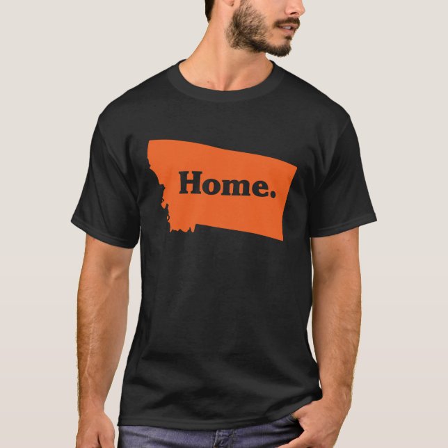 America Big Sky Montana Home Map T-Shirt (Vorderseite)