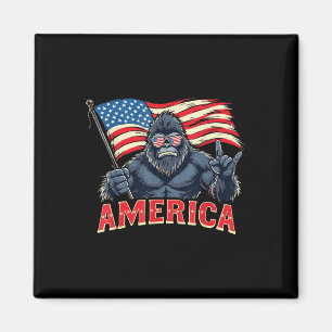 America Bigfoot Sasquatch 4. Juli US-Flagge Rock P Magnet