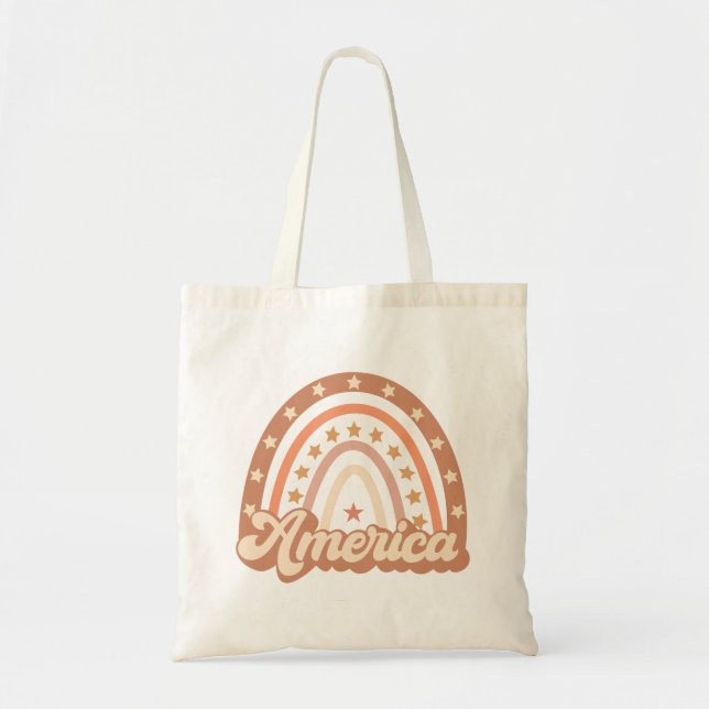 America Boho Rainbow 4. Juli Tragetasche (Vorne)