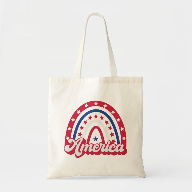 America Boho Rainbow 4 vom Juli 1776 Tragetasche (Vorne)