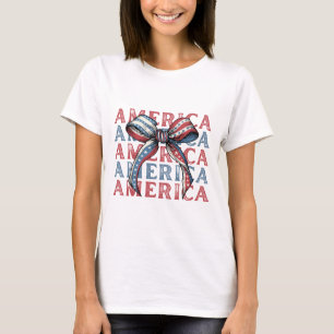 America Bow Shirt Niedliches Patriotisches 4. Ju