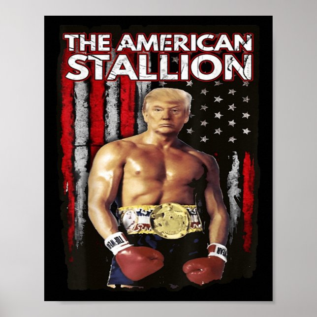 America Boxer Trump Rocky Trump Meme Trump 2024 , Poster (Vorne)