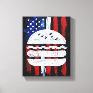 America Burger (Schwarze Malerei Nr. 1) Leinwanddruck