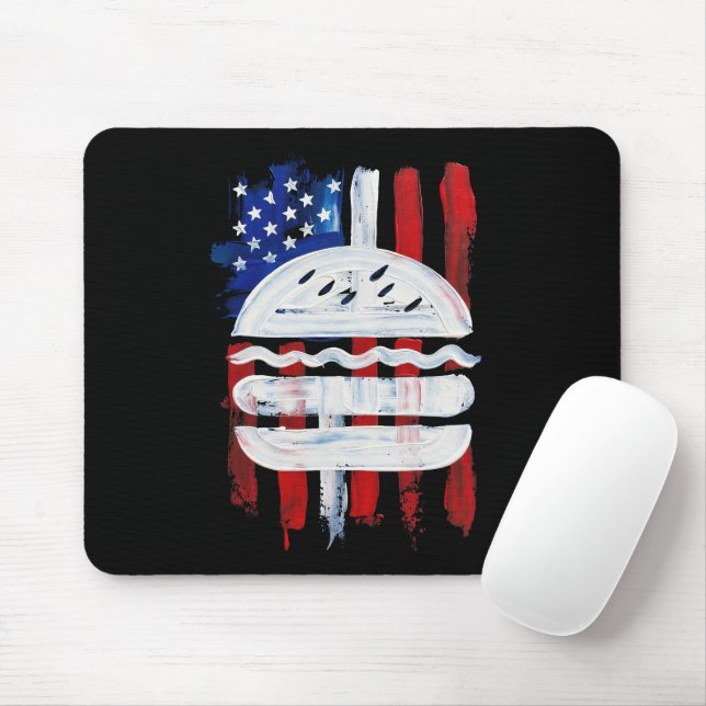 America Burger (Schwarze Malerei Nr. 1) Mousepad (Mit Mouse)