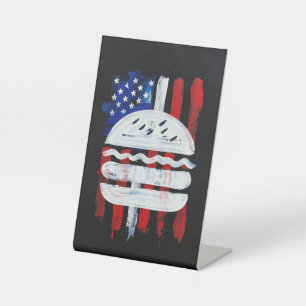 America Burger (Schwarze Malerei Nr. 1) Sockelschild