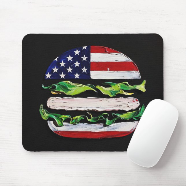 America Burger (Schwarze Malerei Nr. 5) Mousepad (Mit Mouse)