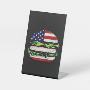 America Burger (Schwarze Malerei Nr. 5) Sockelschild