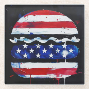 America Burger (Schwarzes Gemälde Nr. 3) Glasuntersetzer