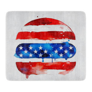 America Burger (Weiße Malerei Nr. 2) Schneidebrett