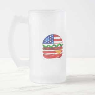 America Burger (Weißes Gemälde Nr. 1) Mattglas Bierglas