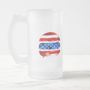 America Burger (Weißes Gemälde Nr. 2) Mattglas Bierglas