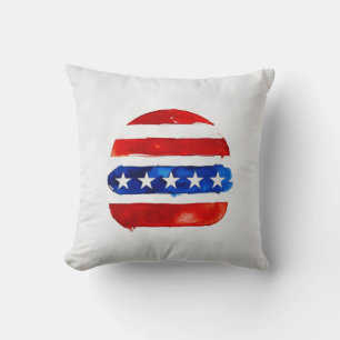 America Burger (Weißes Gemälde Nr. 4) Kissen