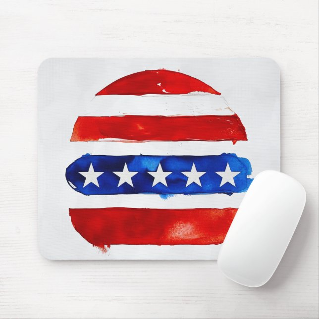 America Burger (Weißes Gemälde Nr. 4) Mousepad (Mit Mouse)