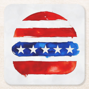 America Burger (Weißes Gemälde Nr. 4) Rechteckiger Pappuntersetzer