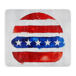 America Burger (Weißes Gemälde Nr. 4) Schneidebrett