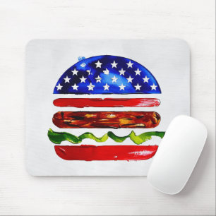 America Burger (Weißes Gemälde Nr. 5) Mousepad