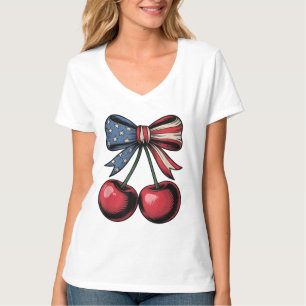 America Cherry 4. Juli Unabhängigkeitstag T-Shirt