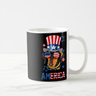 America Dog Dackel 4. Juli T-Shirt Kaffeetasse