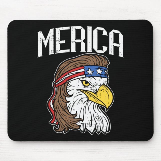 America Eagle Mähne Hemd 4. Juli Redneck Mousepad (Vorne)