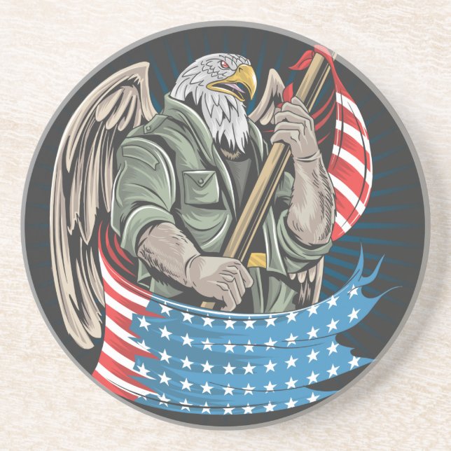 America Eagle Throw Kissen Getränkeuntersetzer (Vorne)