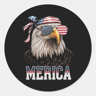 America Eagle USA Flag 4. Juli Merica Geschenk Runder Aufkleber