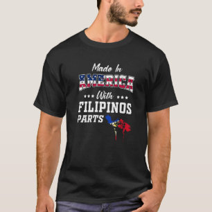 America Filipino Parts Philippine Map USA Flaggenr T-Shirt