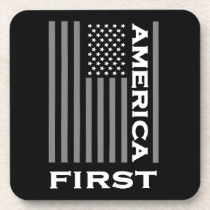 America First American Flag Liebe USA Trump Getränkeuntersetzer
