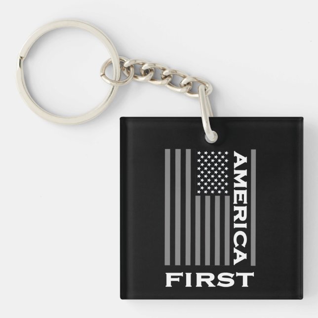 America First American Flag Liebe USA Trump Schlüsselanhänger (Vorderseite)