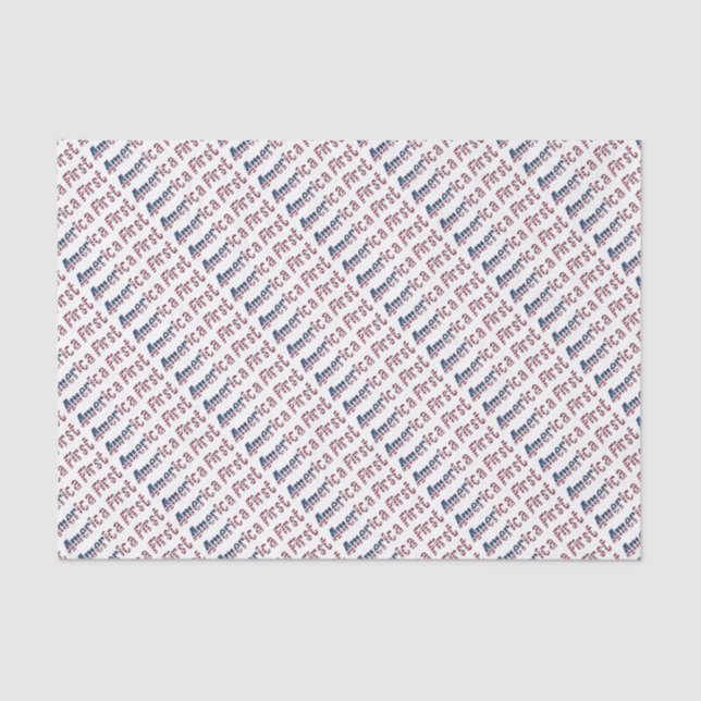 America First American Flag Typografy Patriotic Seidenpapier (Vorderseite)
