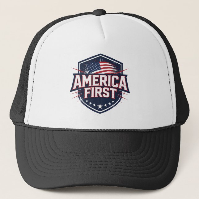 America First - Hut Truckerkappe (Vorderseite)