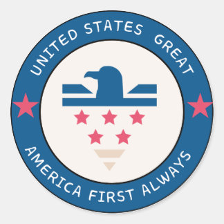 America First Logo-Aufkleber Runder Aufkleber